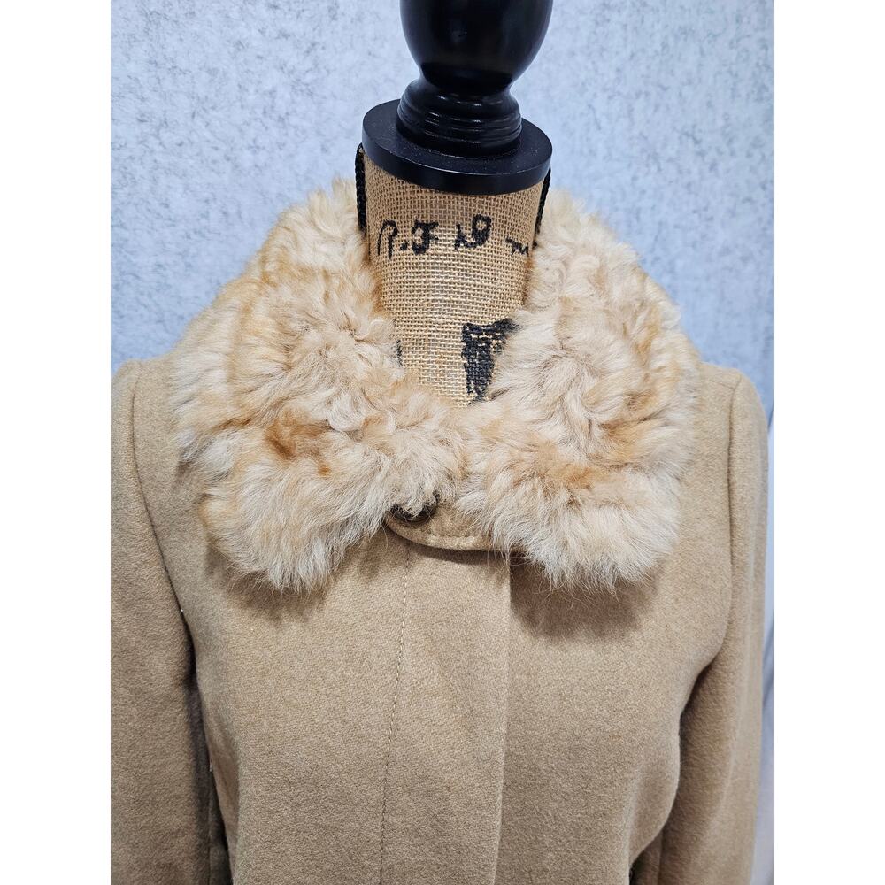 Banana Republic Dyed Italian Shearling Wool Jacket Coat, Front Pockets, Sz L - Picture 2 of 13